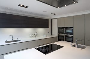 LED lit modern kitchen